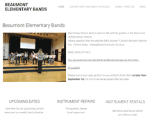 Tablet Screenshot of beaumontelementarybands.com